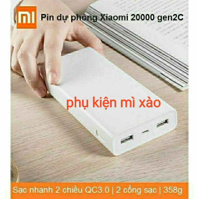 Pin sạc dự phòng Xiaomi 20000mAh gen 2c- Chính hãng Digiword
