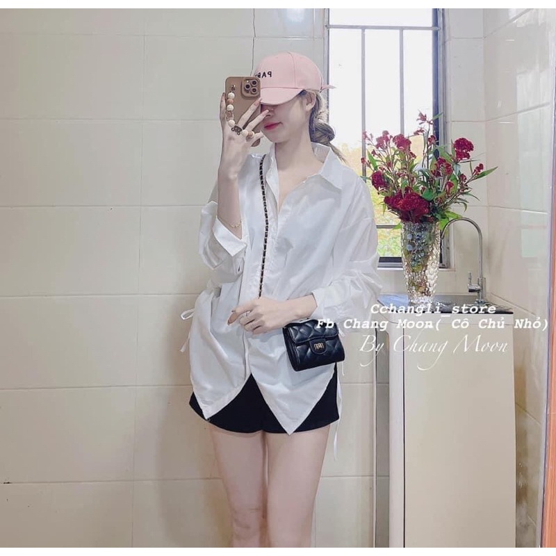 Áo Sơ Mi Dáng Rộng Rút 2 bên Hông Siêu Xinh Xắn YUMI BÁN SỈ