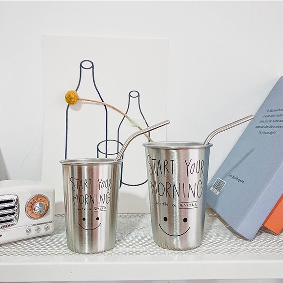 Ly đựng nước inox phong cách retro 500ml và 300ml - Inox 304 an toàn - Daisy.decor