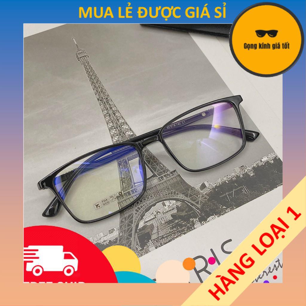 Gọng kính cận vuông EC02 phù hợp cả nam và nữ form mặt vuông, dài, góc cạnh kèm sẳn tròng 0 độ chống ánh sáng xanh