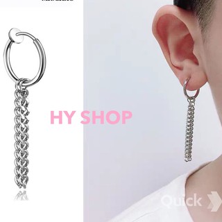 khuyên kẹp tai titan dây xích nam nữ - khuyên tai thép y tế siêu bền không dị ứng không gỉ UNISEX BTS