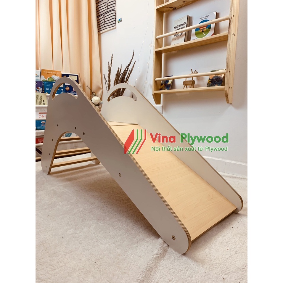 Cầu trượt gỗ cho bé- đồ chơi vận động, chất liệu gỗ plywood an toàn cho bé, đạt chuẩn Châu Âu, thương hiệu Vinaplywood