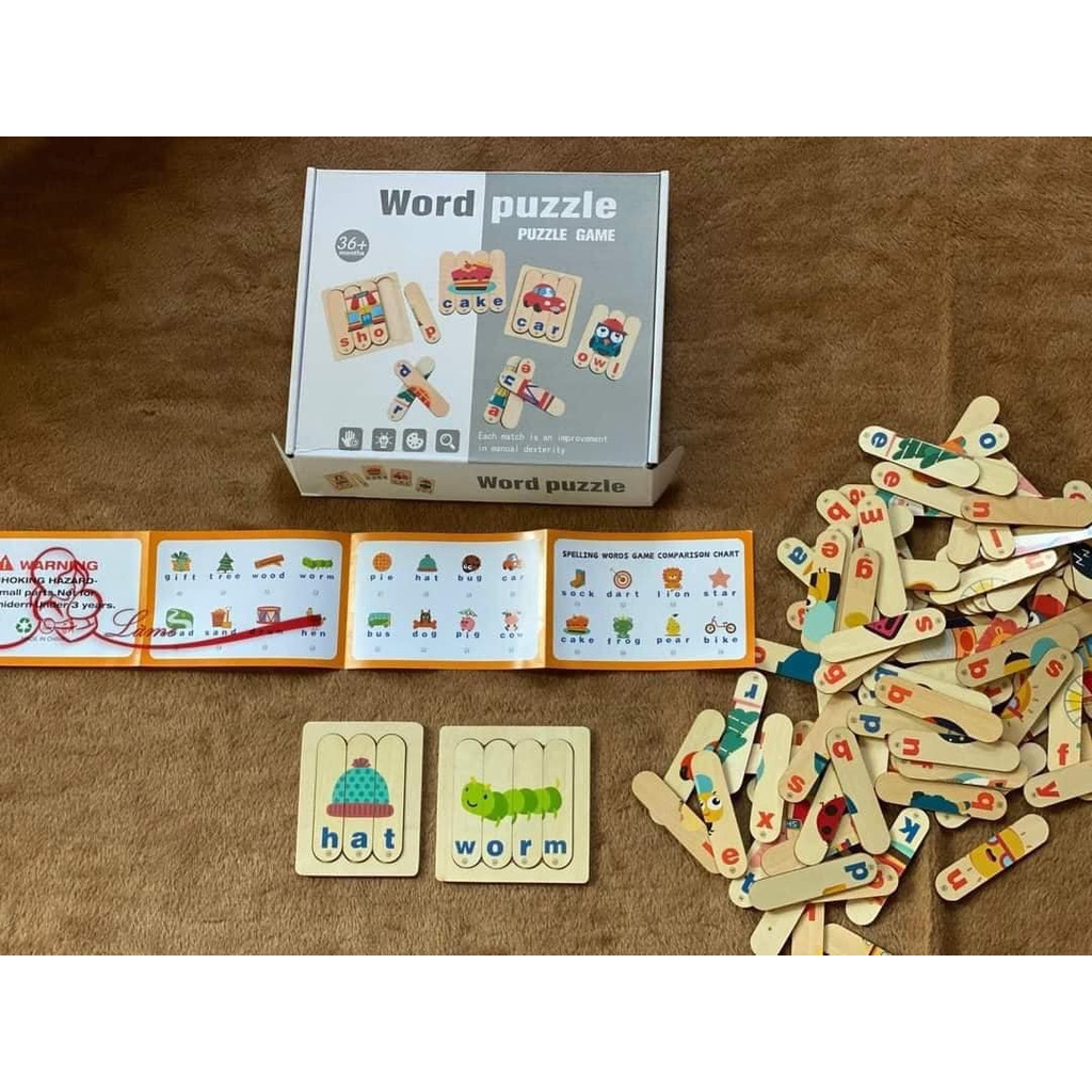 Bộ Đồ Chơi ghép Hình 96 Que kem Tiếng Anh Hiệu Quả, Que Gỗ Ghép Hình - Đồ Chơi Gỗ Thông Minh