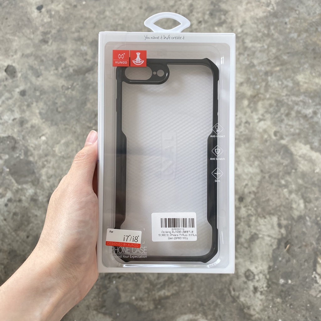 [Hỏa Tốc HCM] Ốp lưng XUNDD iPhone 6+/7+/ 8 Plus,  7/ 8/ SE 2020 (BEETLE SERIES) - Chống shock, Mặt lưng trong - Đen