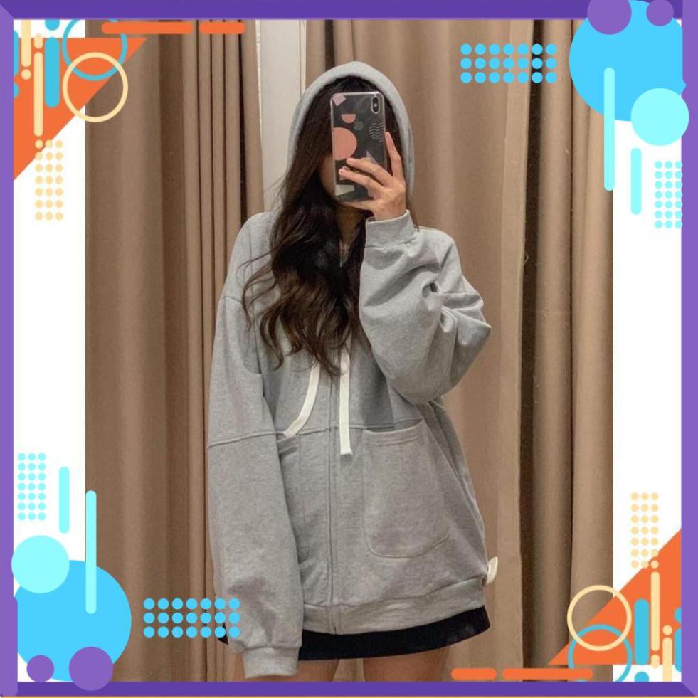 [Form Bao Đẹp] Áo Khoác trơn túi tròn vải nỉ ngoại form rộng thời trang AF | BigBuy360 - bigbuy360.vn