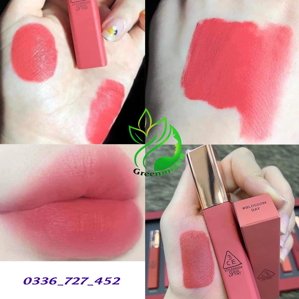 Son Kem Lì 3CE Cloud Lip Tint Blossom Day Màu Hồng Đào Siêu Dễ Thương Phù Hợp Mọi Tông Da