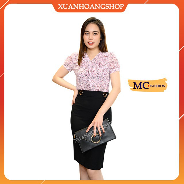 Áo Sơ Mi Nữ Mc Fashion, Kiểu Dáng Công Sở, Tay Ngắn Cộc, Bồng, Họa Tiết Hoa Nhí, 2 Màu ( Xanh, Hồng)  Ta935 Đẹp