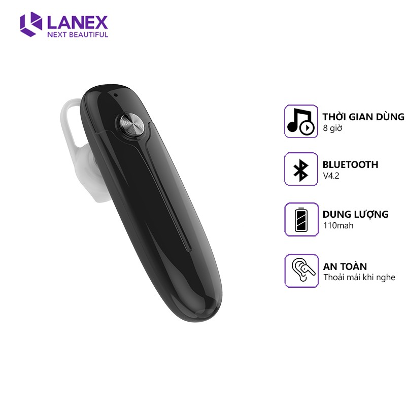 Tai nghe Bluetooth LANEX LEP-W05 V4.2 hỗ trợ mic, tương thích nhiều thiết bị