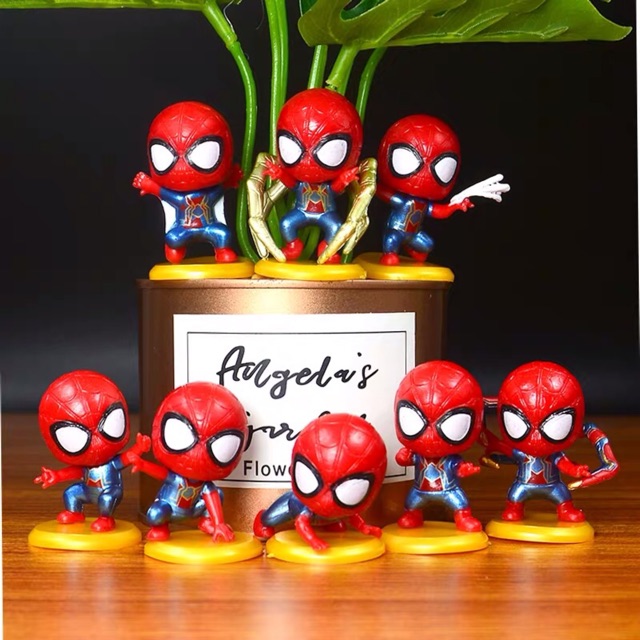 Set spider man chibi 8 con tsum tsum