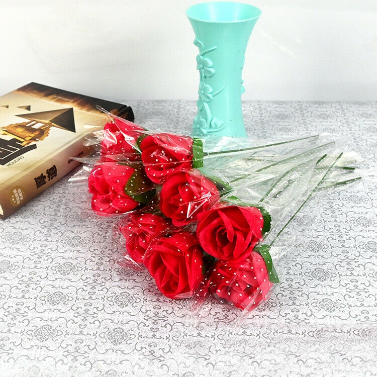 Set 10 Bông Hoa Hồng Giả Dùng Trang Trí Nhà Cửa / Tiệc Cưới