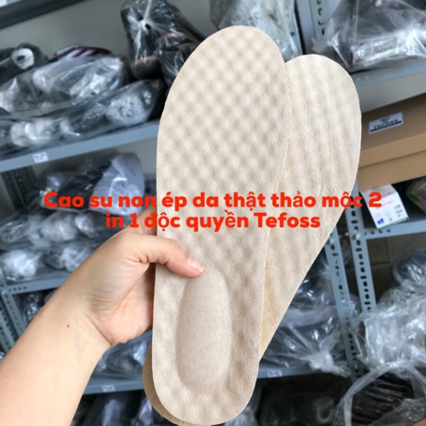 Lót giày DA THẬTTEFOSS nguyên bản thuộc thảo mộc thấm hút mồ hôi, êm chân, tăng chiều cao size 38-44