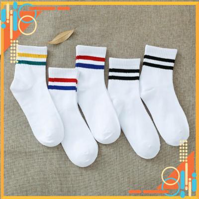 Tất Vớ Nữ - tất nam Cổ Cao Vintage Kẻ Sọc màu Trắng Đen Xanh Đỏ Vàng phong cách Hàn Quốc