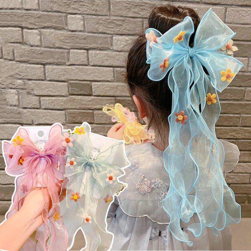 Kẹp Tóc Nơ Đính Ngọc Trai Đáng Yêu Cho Bé Gái