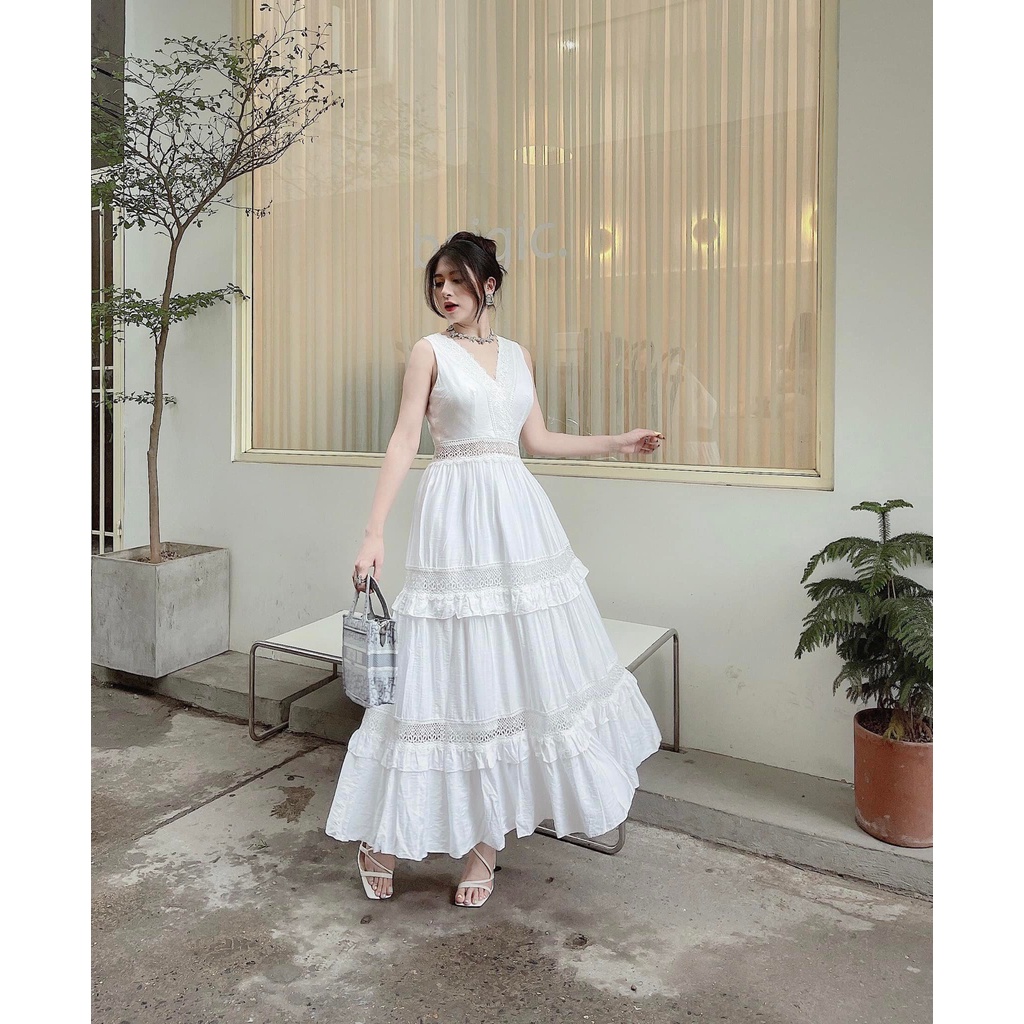 VÁY THÔ VIỀN REN TRẮNG