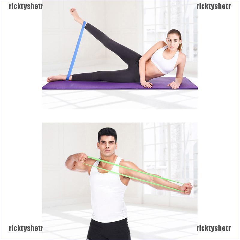 （ricktyshetr）Portable Fitness Workout Equipment Rubber Resistance Bands Yoga Gym Elastic