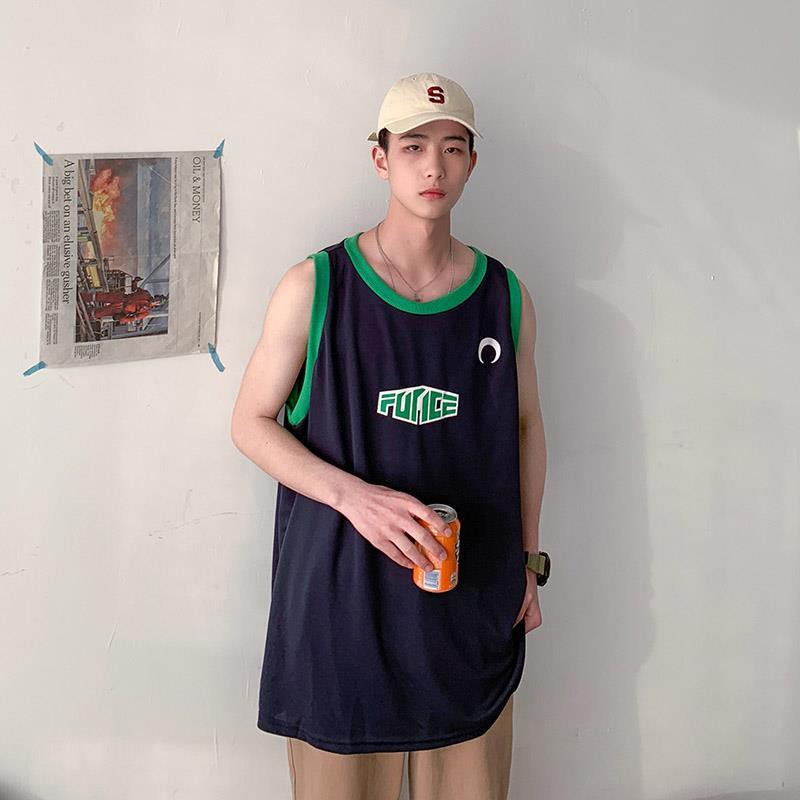 áo thun nam tay trong khoác ngoài ghi lê vest bóng rổ phiên bản Hàn Quốc thể thao cá tính rộng rãi