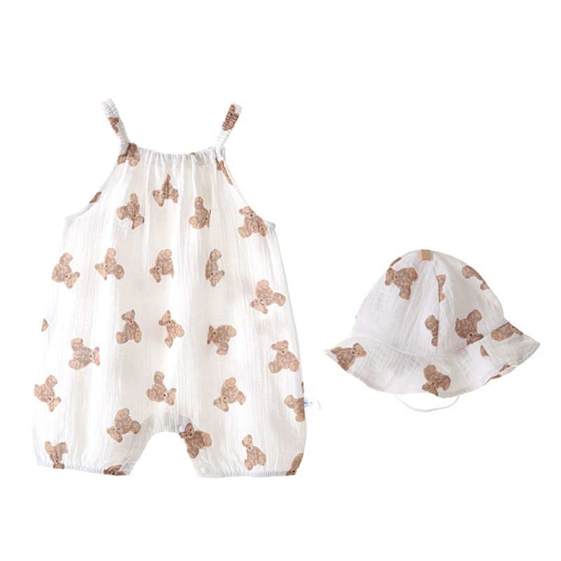 Áo Liền Quần Không Tay Màu Trơn Thời Trang Mùa Hè Cho Bé Sơ Sinh