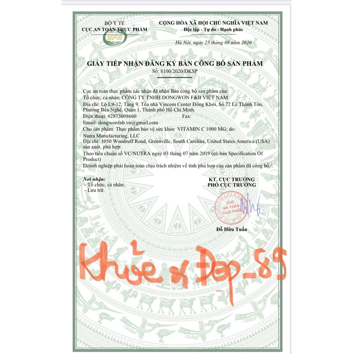 VITAMIN C - VIÊN SỦI BỔ SUNG VITAMIN C - TYPE 10 VIÊN.