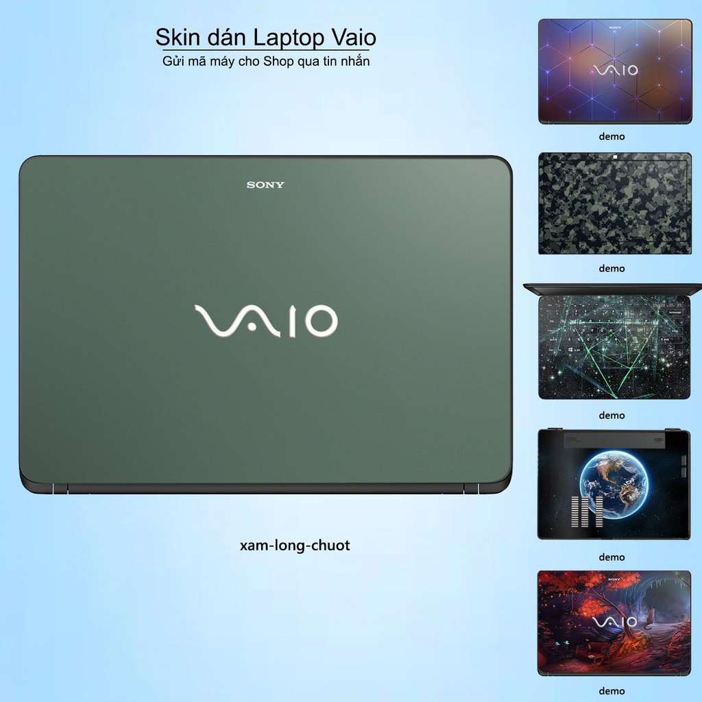Skin dán Laptop Sony Vaio màu xám lông chuột (inbox mã máy cho Shop)