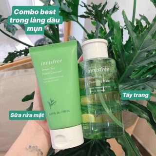 COMBO SỮA RỬA MẶT VÀ TẨY TRANG TRÀ XANH INNISFREE