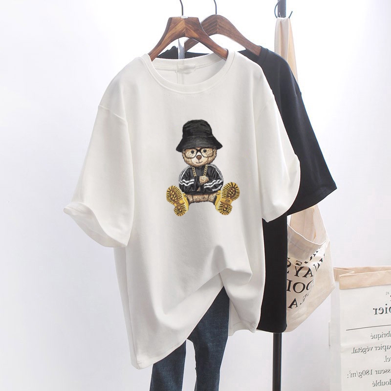 NRVP Áo thun cổ tròn tay ngắn dáng suông in họa tiết độc đáo thời trang mùa hè 2020 cho nữ