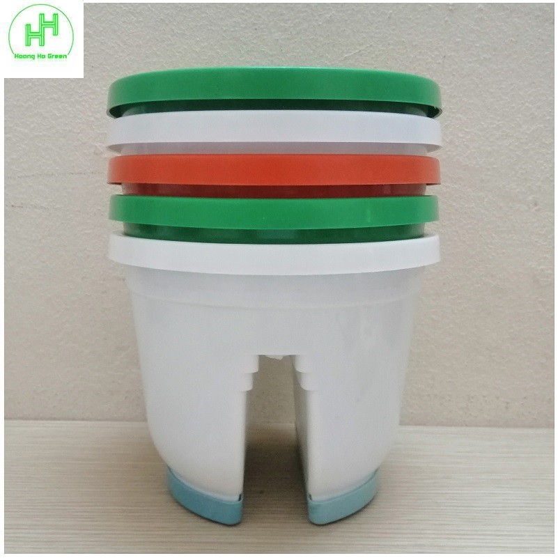 5 Chậu Kẹp Ban Công Trồng Hoa Cây Cảnh Nhiều Màu KT 16x13,5cm