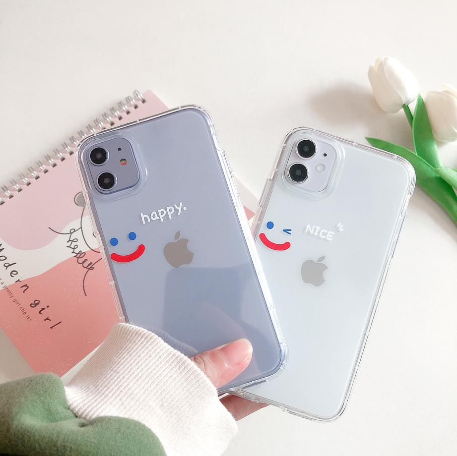 ốp điện thoại Trong Suốt In Chữ Happy And Nice Cho Iphone 12 Pro Max 12 Mini Se 2020 Xs Max 11 Pro Max Xr X Xs 6 7 8 6s Plus | BigBuy360 - bigbuy360.vn