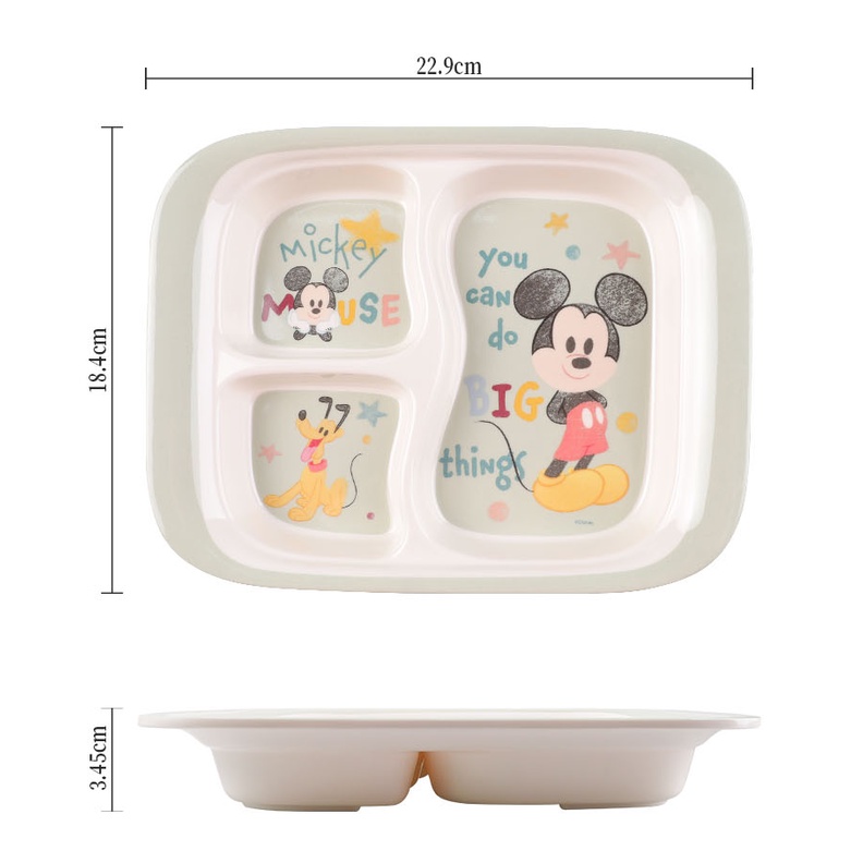 Khay chia thức ăn 3 ngăn bằng Melamine cao cấp chịu nhiệt cho bé