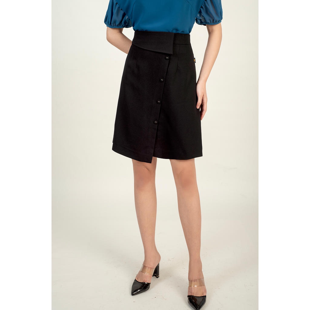 Chân váy Dáng A Hai Tà Đính 4 Cúc Phối Trang Trí MMOutfit J0620380