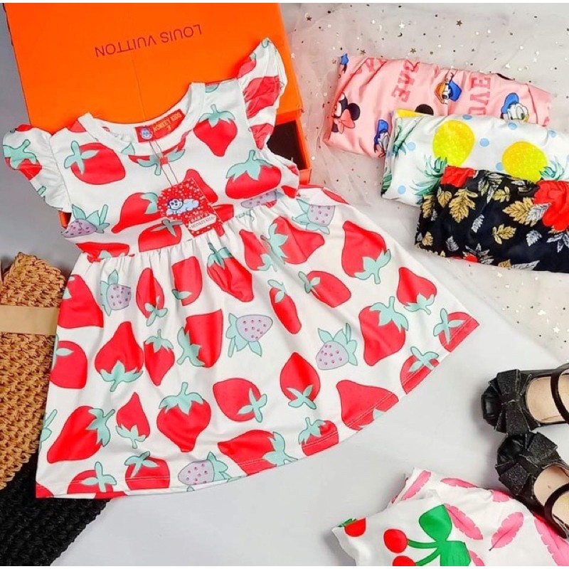 Bộ bánh bèo tay cánh tiên thun cotton quần xòe cho bé gái - Bộ bé gái - FREESHIP