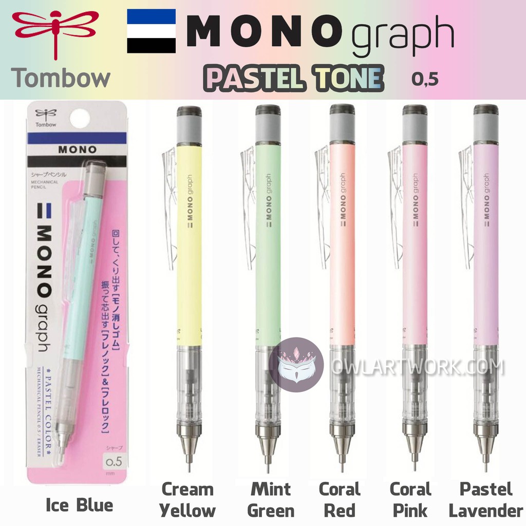 [CHÍNH HÃNG] Bút chì bấm cơ khí Pastel Tone TOMBOW Mono Graph 0.5mm