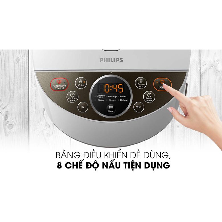 [Mã ELHADEV giảm 4% đơn 300K] Nồi cơm điện tử Philips HD4515 1.8 Lít từ 4-6 người ăn, bảo hành 24 tháng