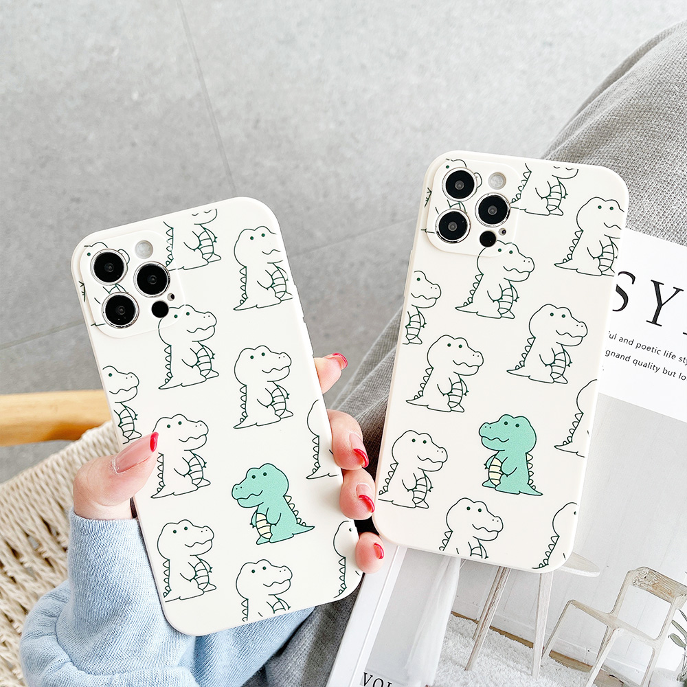 Ốp điện thoại chất liệu nhựa TPU dẻo chống sốc hình khủng long hoạt hình cho IPhone 12 11 Pro Max X Xs Max XR 8 7 | BigBuy360 - bigbuy360.vn