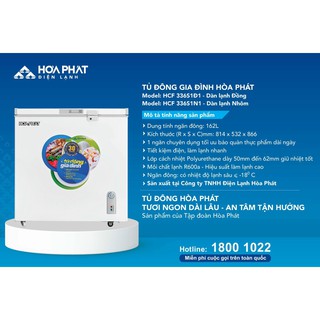 Tủ đông Hòa Phát HCF 336S1Đ1 162 lít (Miễn phí giao tại HCM-ngoài tỉnh liên hệ shop)