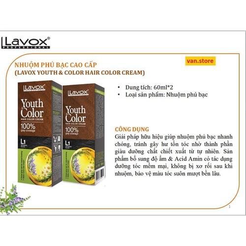 [tặng oxy] Kem nhuộm Lavox NÂNG TONE MÀU Fashion hair for natural herbs Youth color