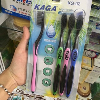 Set bàn chải đánh răng Nano sợi than hoạt tính KAGA