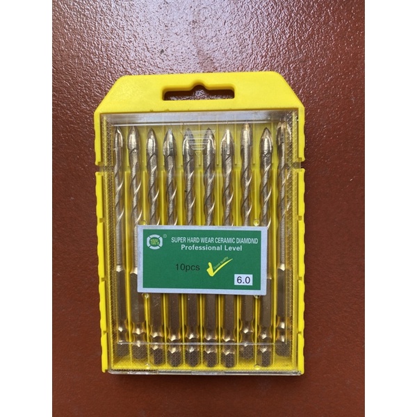 Bộ 10 mũi khoan 6mm gạch, đá , bê tông đa năng