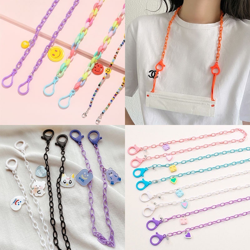 Dây Đeo Khẩu Trang Hình Mặt Cười Hoạt Hình Phong Cách Hàn Quốc Dành Cho Trẻ 2022