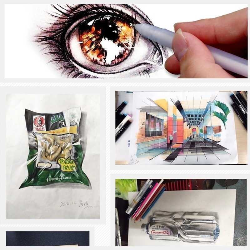 Set 3 Bút Gel Màu Trắng/Đen Ngòi 0.8mm Dùng Vẽ Tranh Nghệ Thuật