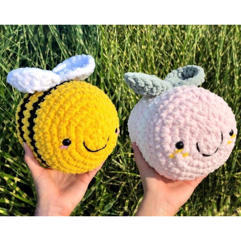 🐝Gấu bông hình con ong bằng len nhung đũa🐝