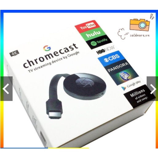 Thiết bị Chromecast G2 hỗ trợ phát màn hình điện thoại sang tivi qua mạng wifi .