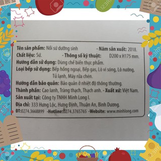 ( BÁN GIÁ GỐC ) NỒI SỨ DƯỠNG SINH MINH LONG