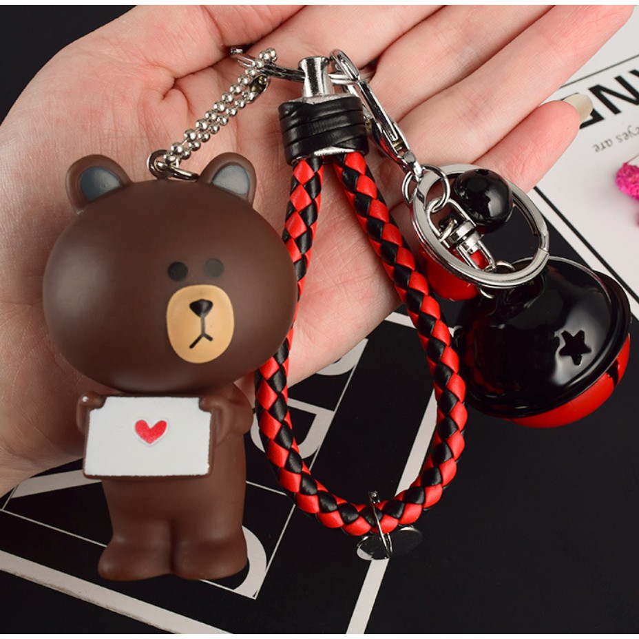 Móc Khóa Gấu Nâu Kèm Dây Da Cao Cấp | BigBuy360 - bigbuy360.vn