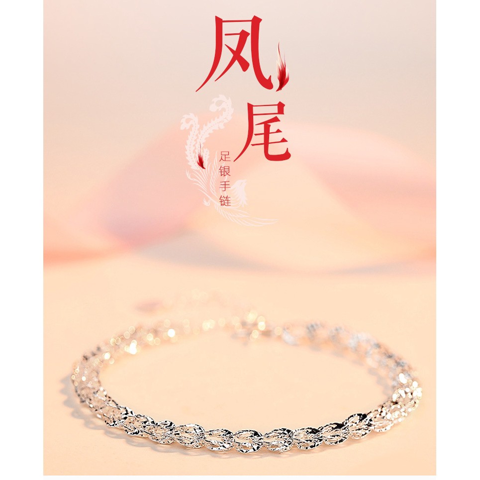 Vòng Tay Mạ Bạc 925 Thiết Kế Dạng Chuỗi Hạt Đơn Giản Phong Cách Cổ Điển Hàn Quốc Cho Nữ 853