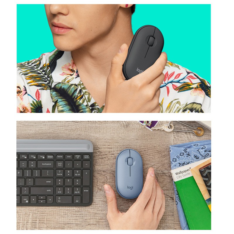 Logitech Pebble Chuột Bluetooth Không Dây Dual-Kết Nối Im Lặng 1000DPI Độ Chính Xác Cao Theo Dõi Quang Học Cho Laptop Công Sở