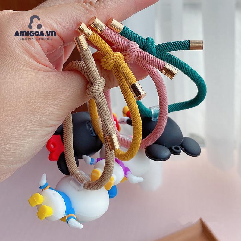 Dây Cột Tóc Co Giãn Hình Chuột Mickey Dễ Thương Cho Bé