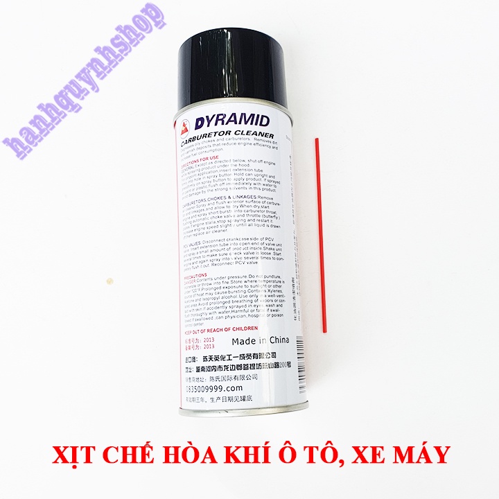 Xịt chế hòa khí ô tô, xe máy Dyramid 450ml