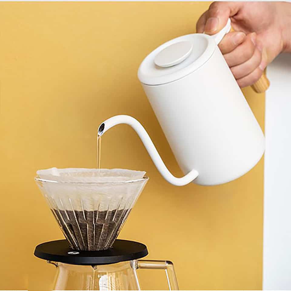 Ấm rót cổ ngỗng hàng chính hãng Timemore 2 màu đen trắng - 3C Roastery