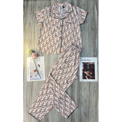 Đồ Bộ Pijama Lụa Mặc Nhà Cho Nữ Trung Niên Hình Cute VNXK ABCASUAL MPDC3