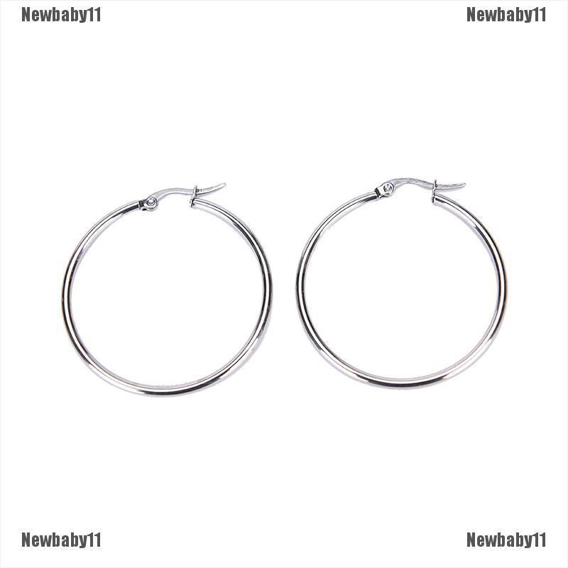 Vòng Tròn Bằng Thép Không Gỉ Mạ Bạc Bóng Mỏng 2mm Thời Trang